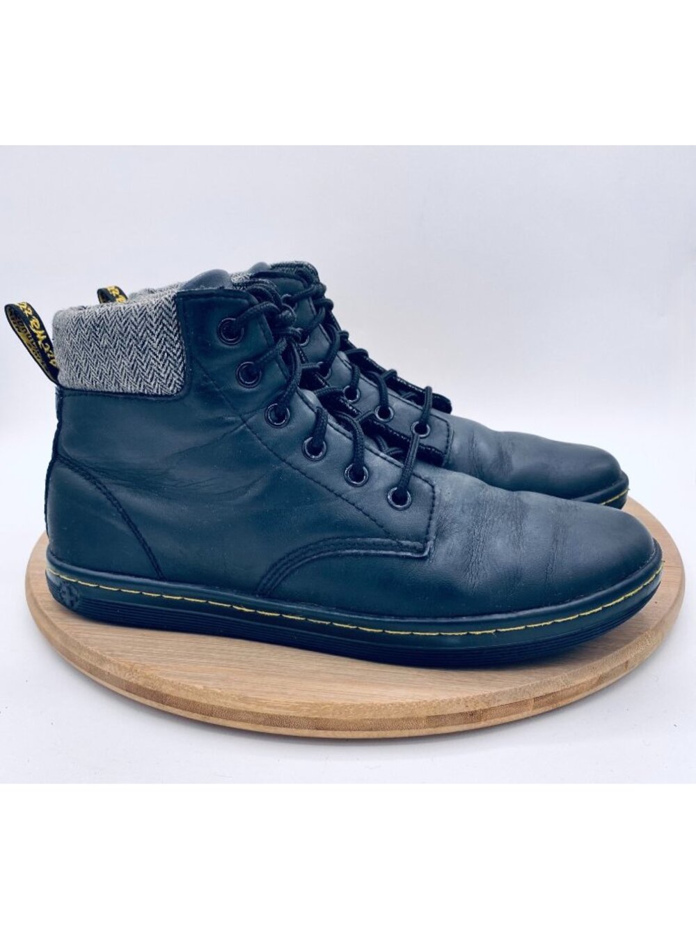Dr Martens Boots Womens 8 Black Leather Ankle Maelly Combat Grunge